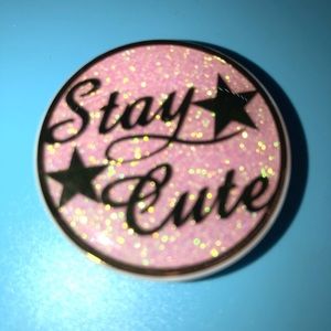 “Stay Cute” Pink Sparkle phone Socket phone stand